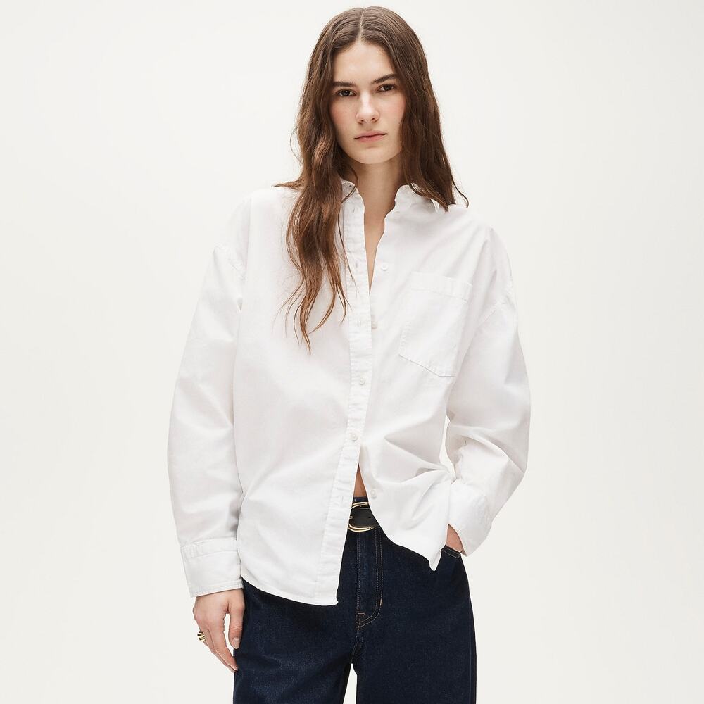 J.Crew Étienne oversized white shirt lightweight oxford Small NWT Quiet Luxury